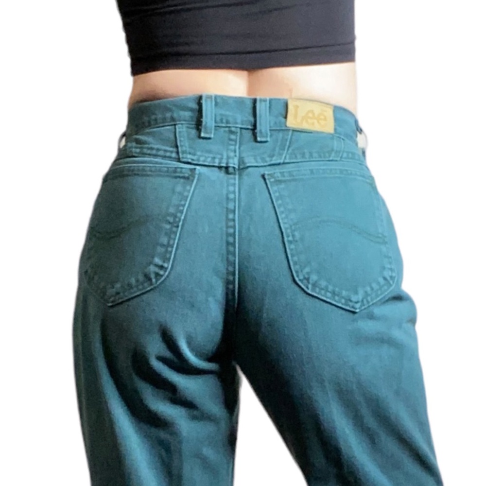 80’s Lee High Waisted Vintage Straight Leg Women’s 12 Jeans Made in USA Green